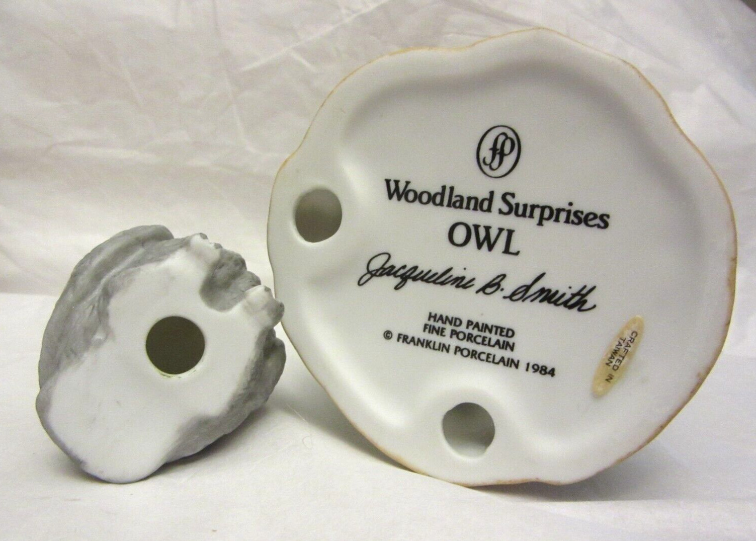 VTG Franklin Mint 1984 Woodland Surprises Owl Hand Painted Jacqueline B Smith