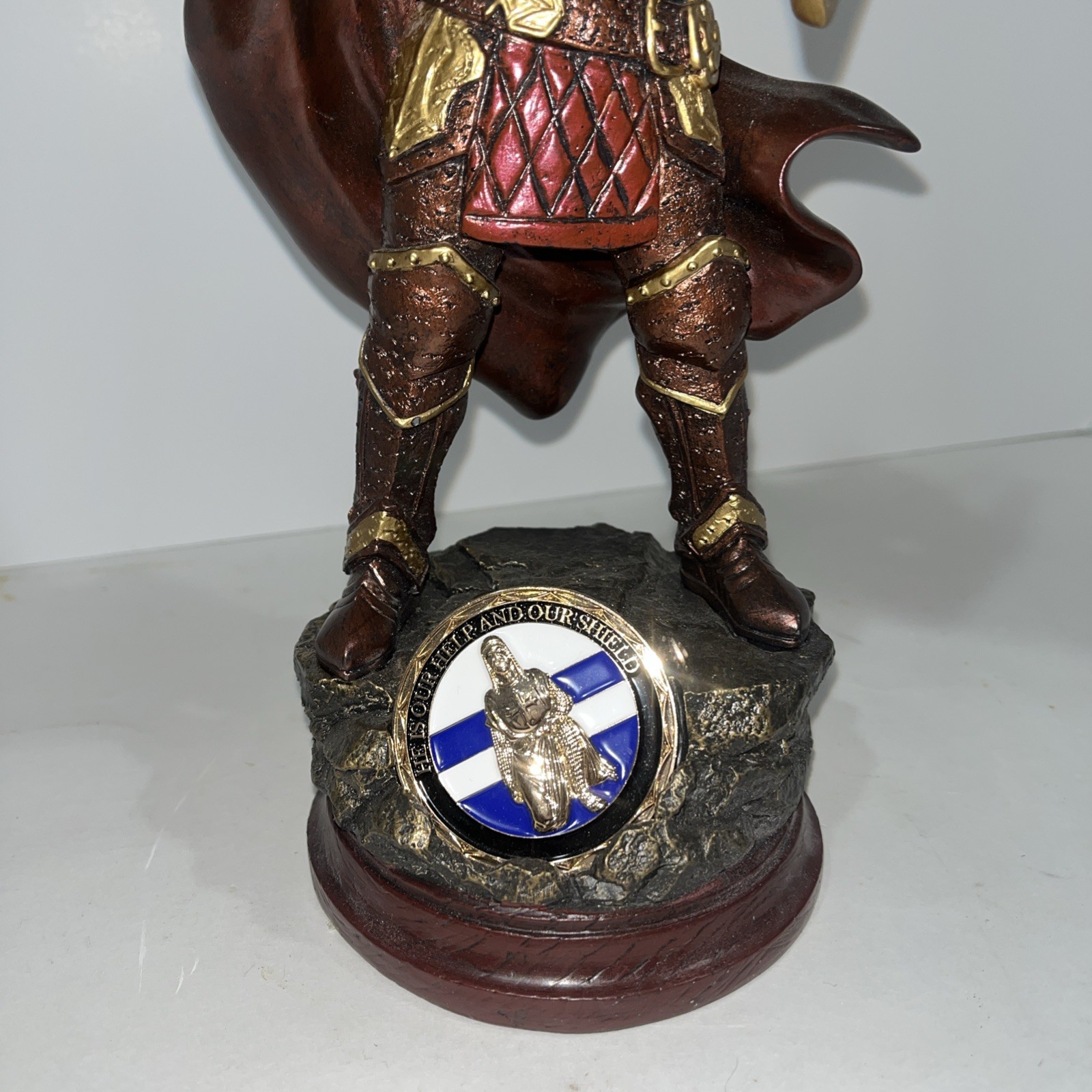 Bradford Exchange “Guard Your Heart”Cold-Cast Bronze Sculpture W/Challenge Coin.