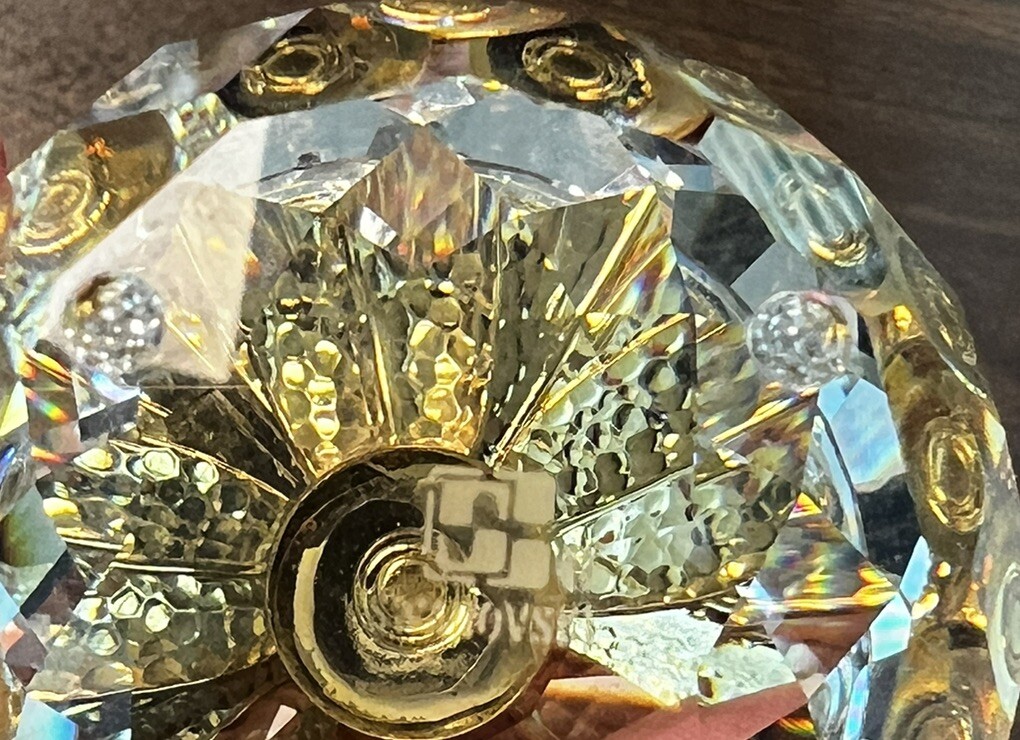Swarovski Large 4” Gold Pineapple – Hammered leaves Retired