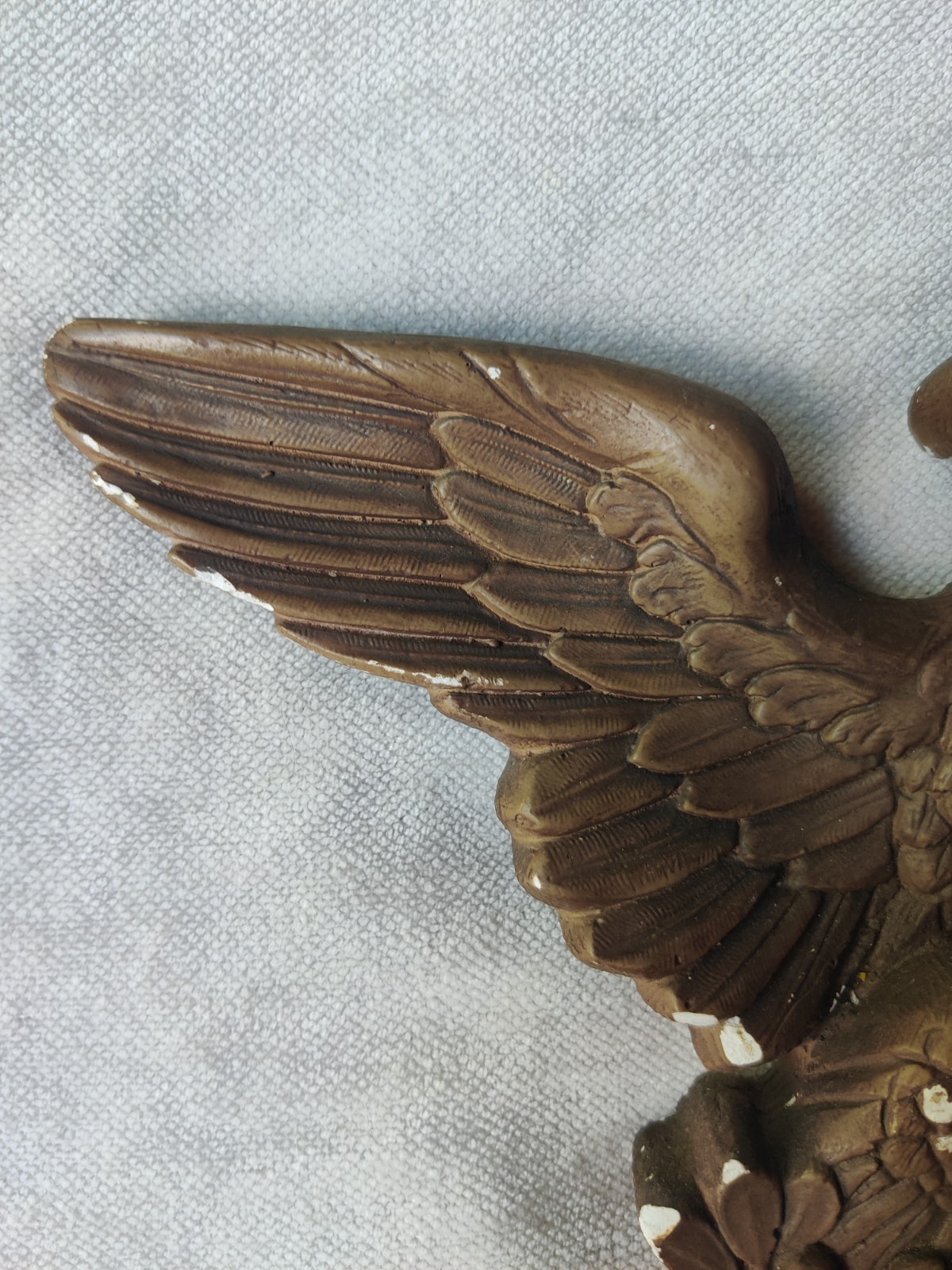 VTG Chalkware Eagle 12.5″ Patriotic USA Military Wall Hanging E Pluribus Unum