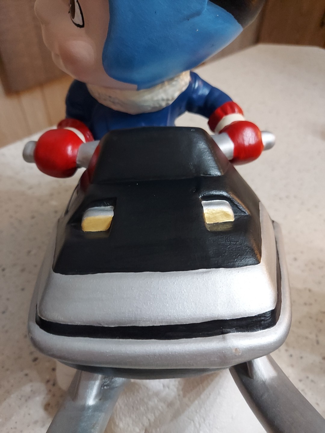 VINTAGE 1970’s SMILEY BOY Yamaha Black Snowmobile Ceramic Figure Atlantic Mold