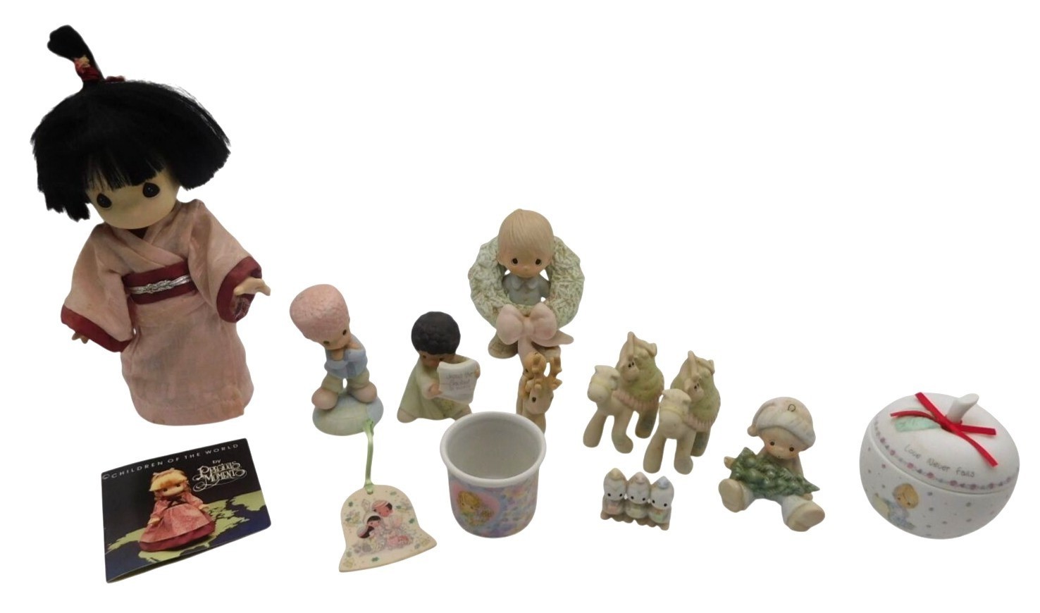 Large Lot of Precious Moments Figurines Ceramics Holidays Japanese Trinket Box