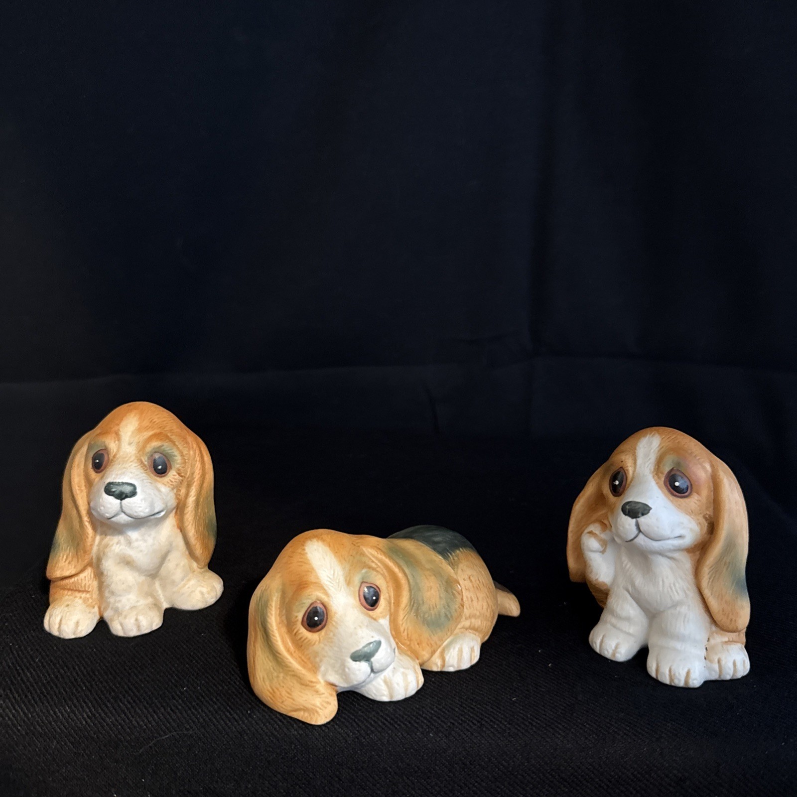 Lot of 3 Vintage HOMCO Home Interiors Ceramic Puppy Dog Figurines Set #1407