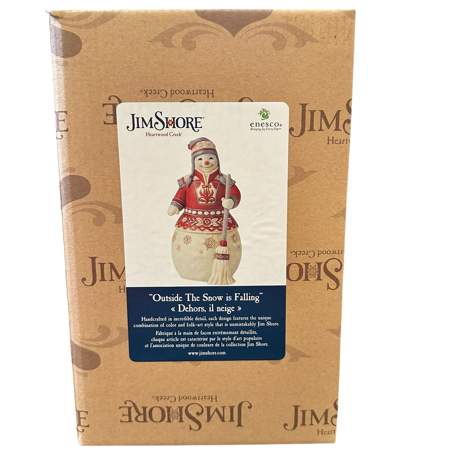 Jim Shore Heartwood Creek Snowman “Outside The Snow is Falling” Brand New