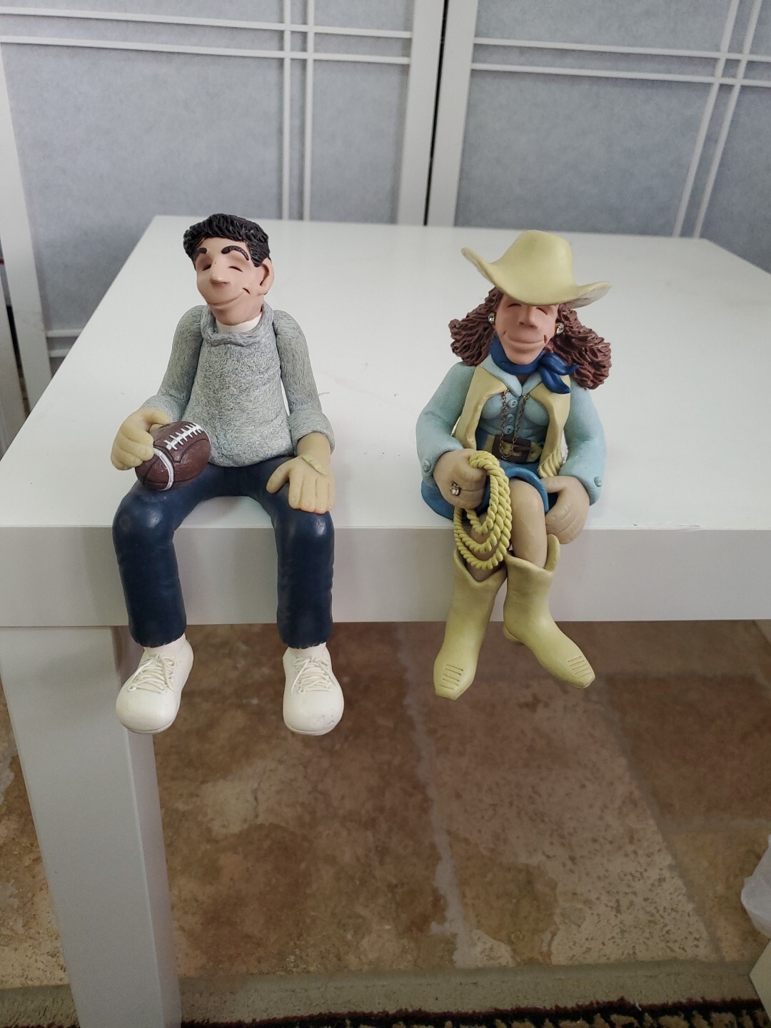 Pair Of Shelf Sitters By Diane Manning