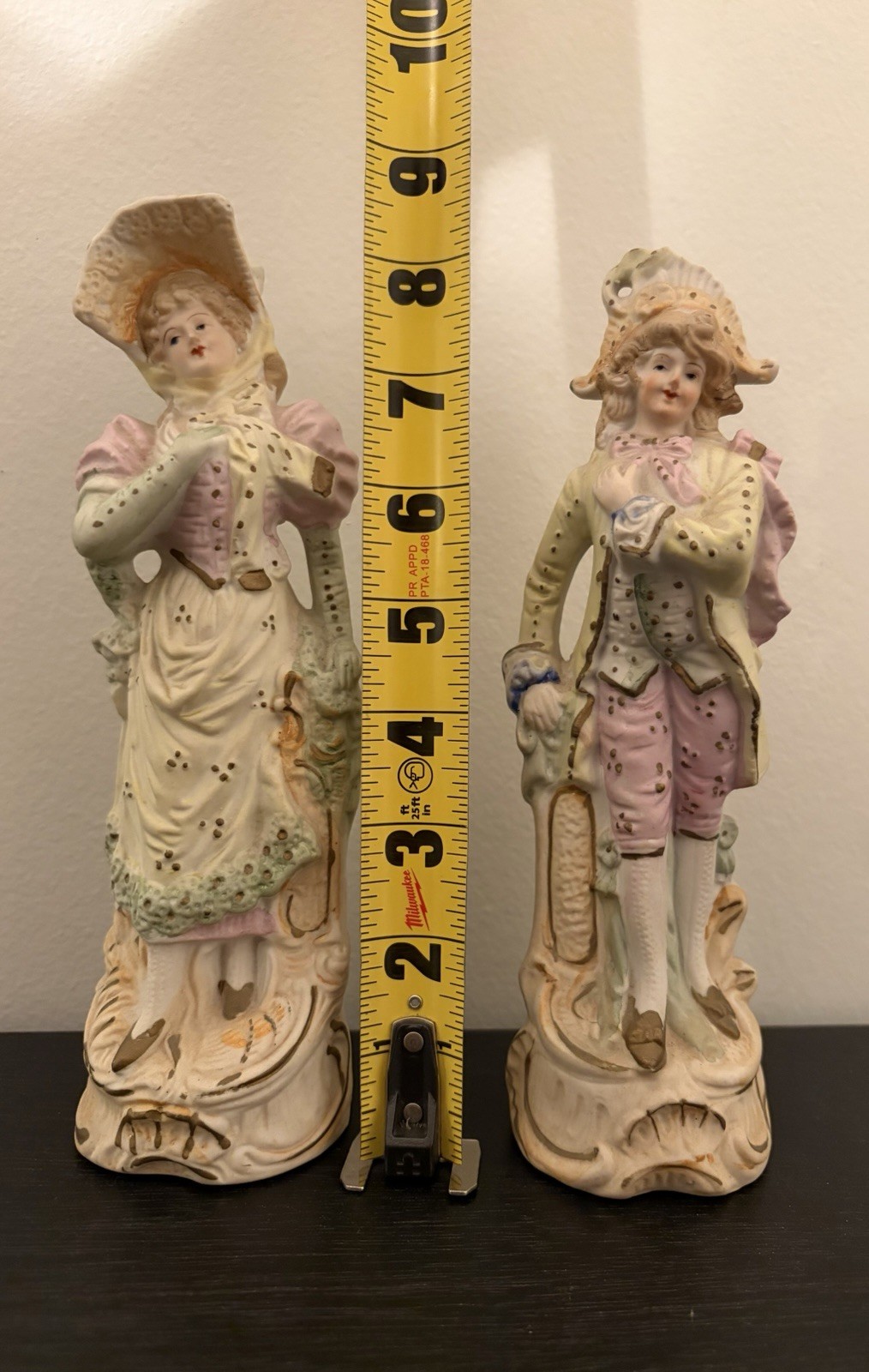 Vintage Bisque Colonial Couple Figurines Pastel Japan