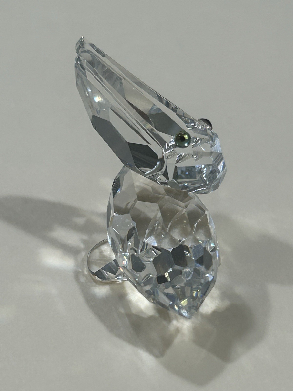 Swarovski Crystal Pelican Figurine Beauties of the Lake Green Eyes Retired