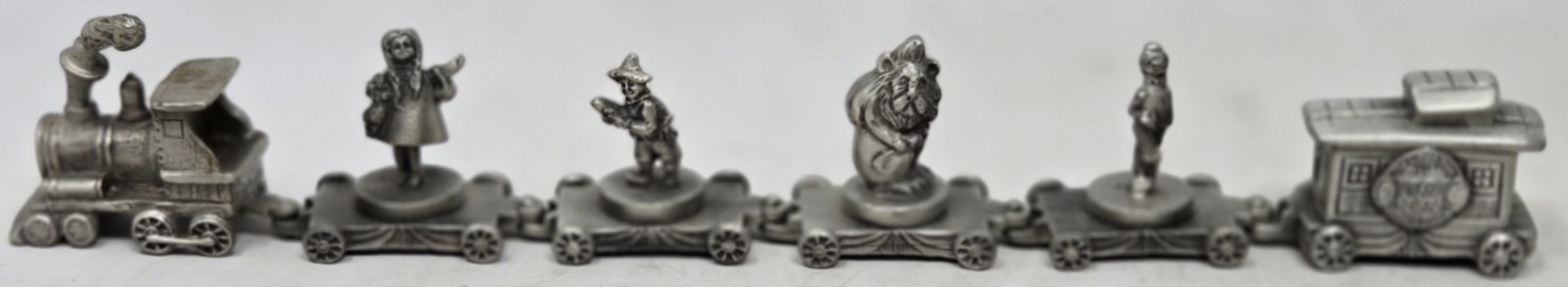 WIZARD OF OZ Pewter 6pc TRAIN SET Dorothy Scarecrow TinMan Lion – L.F.Baum