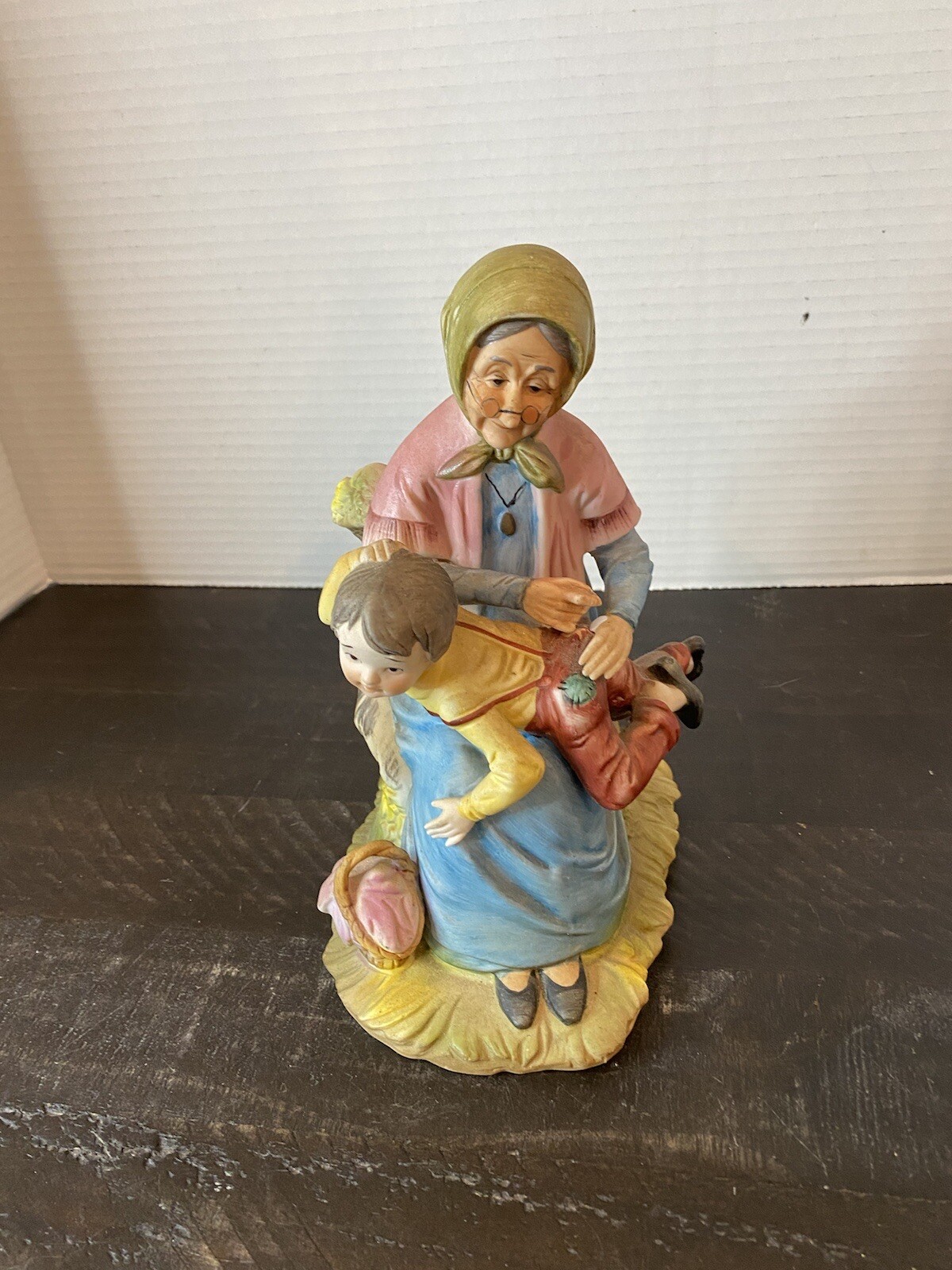 Norleans Japan Elderly Grandma Stitching Child’s Pants Figurine Vintage