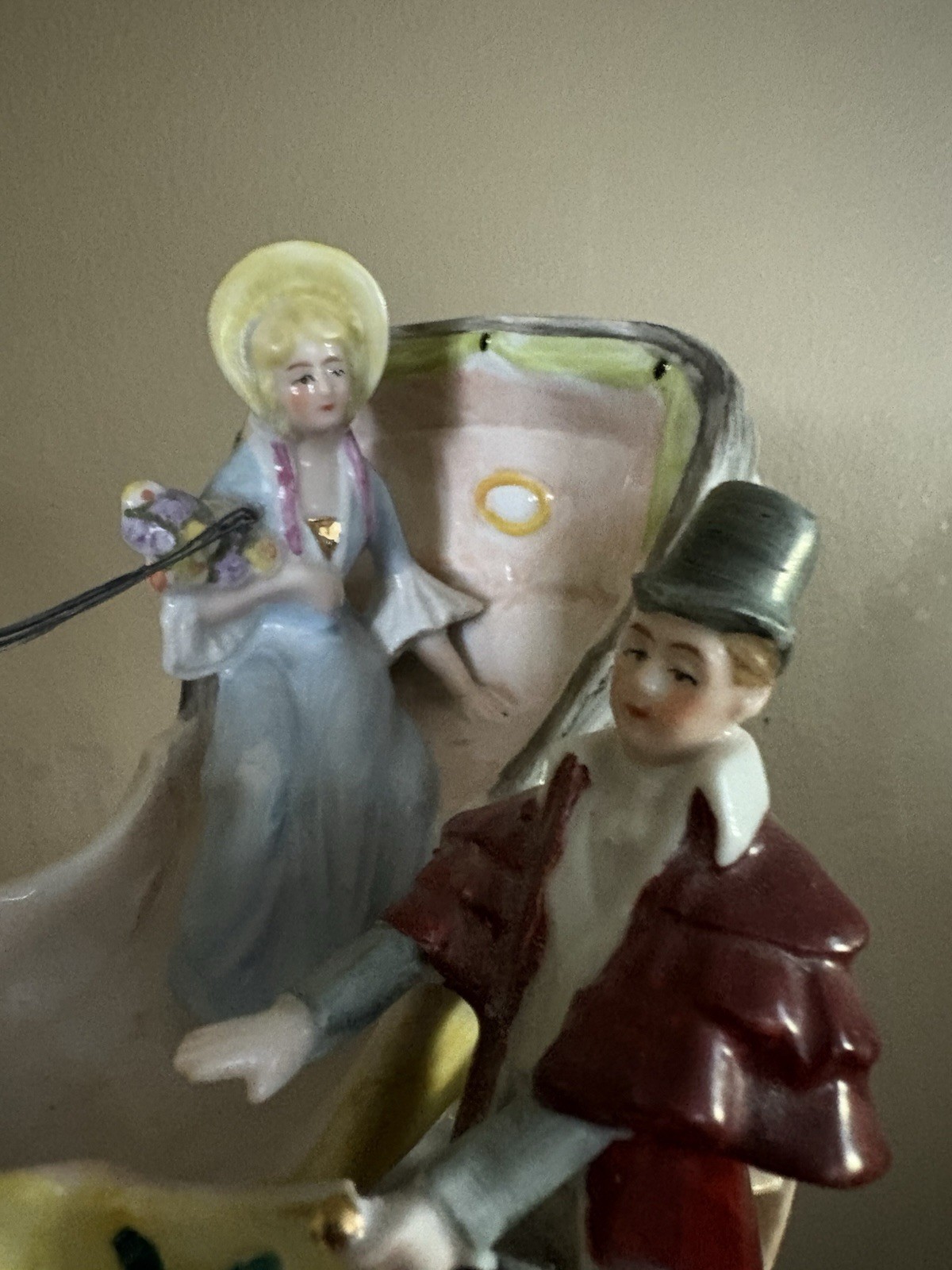 1859 Handmade Victorian Themed 20681 Porcelain Horse and Carriage Figurine.