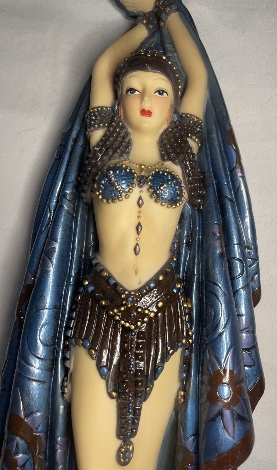 Objet ‘D Elegance Seven Veils Statue Figurine 15in Belly Dancer Pristine