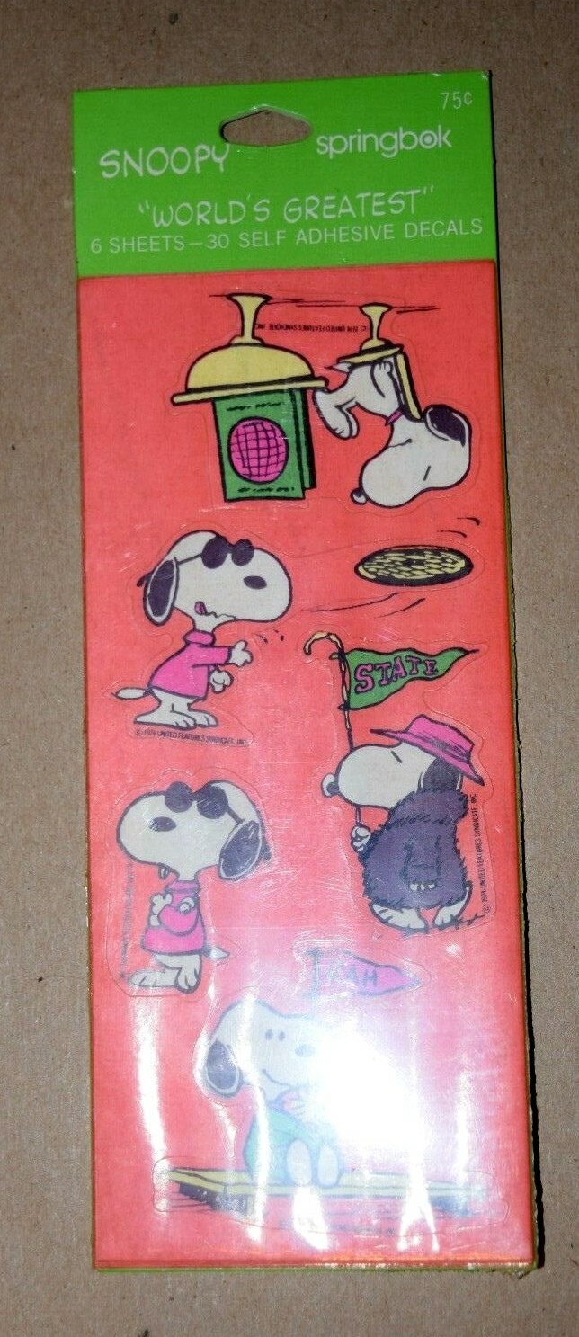 Lot of 2, VINTAGE SNOOPY WORLD’S GREATEST SPORTS (3.00″ x 7.00″ Panel) New, #19