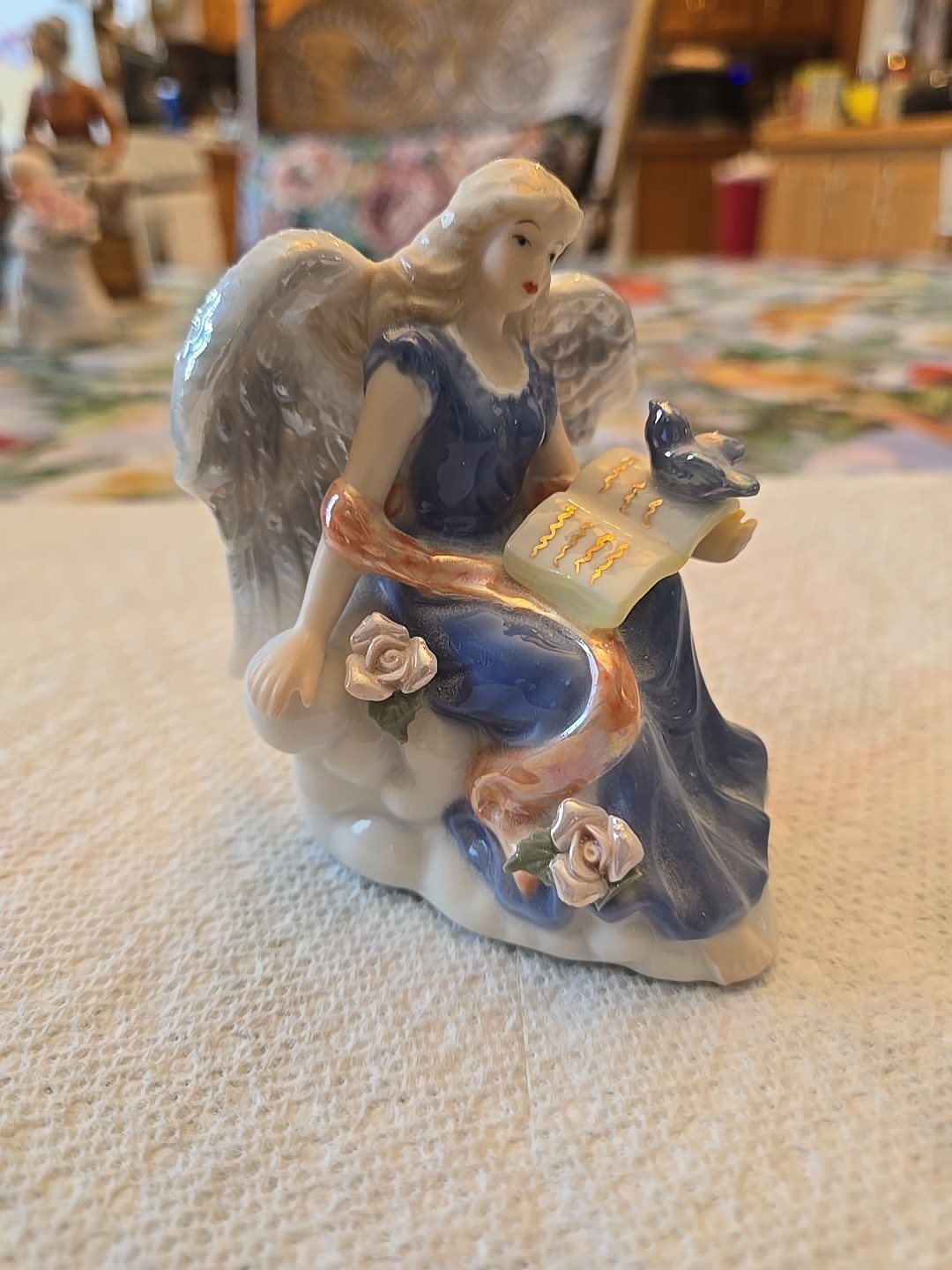 1998 Cosmos Angelic Harmony Porcelain Collection Figurine Angel Reading Book 4”
