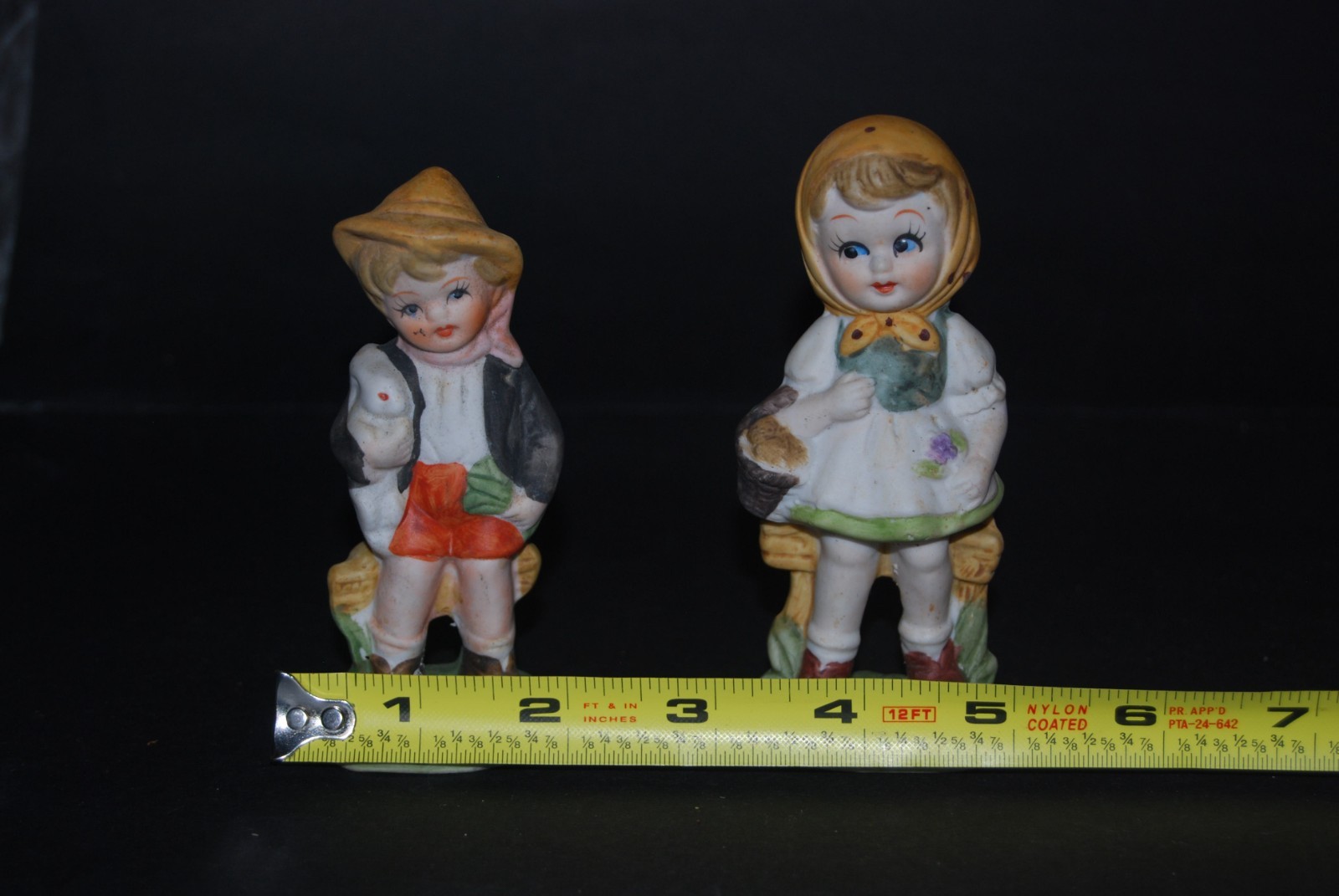 Vintage Hummel Style Ceramic Figurines Lot of 4 Hand Painted Japan Flambro 1960s