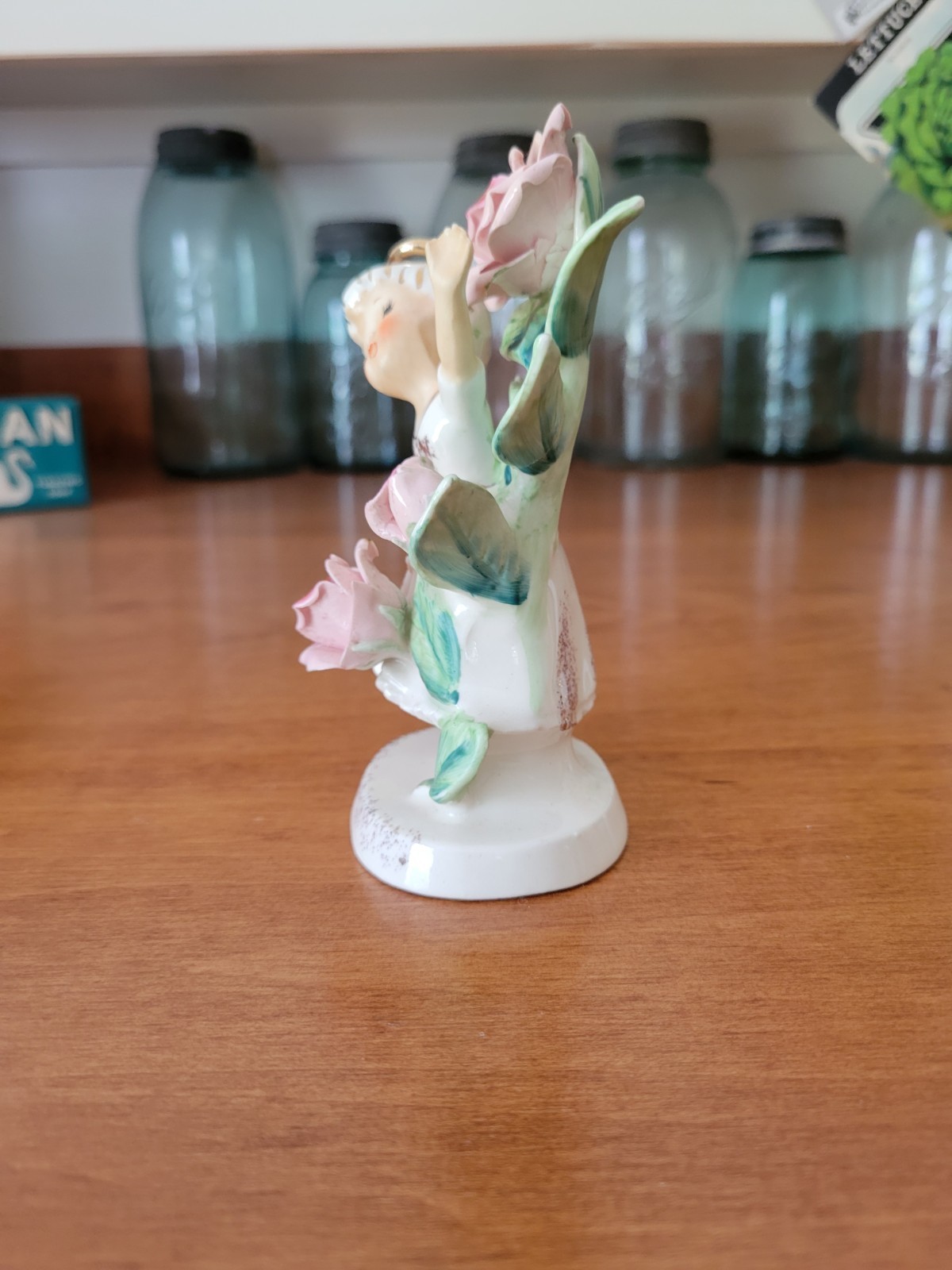 Lefton June Angel Flower Of The Month Girl Dancing Vintage Ceramic