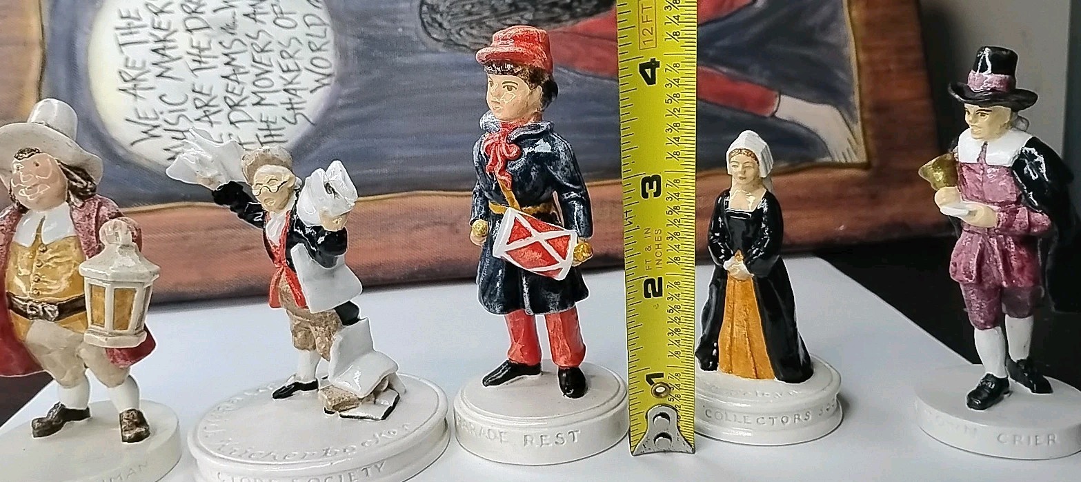 Vtg Lot of 5 Sebastian Collectors Society Miniatures Historic Colonial Era Theme