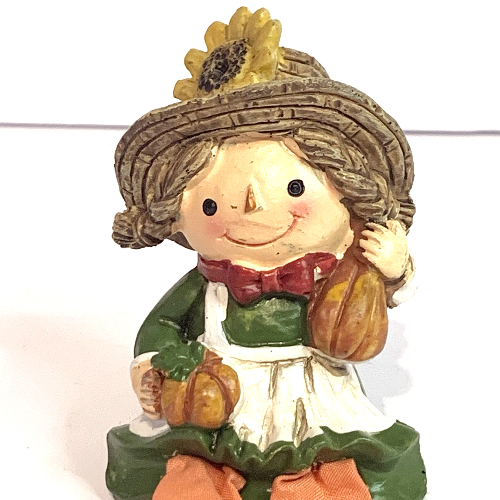 Resin Scarecrow Witch Shelf Sitter Figurine Dangling Legs Halloween Lot of 4