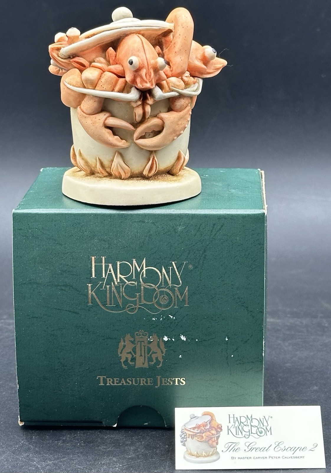 Harmony Kingdom Great Escape 2 Maine Lobsters Pot Figurine Trinket Box TJLO 2000
