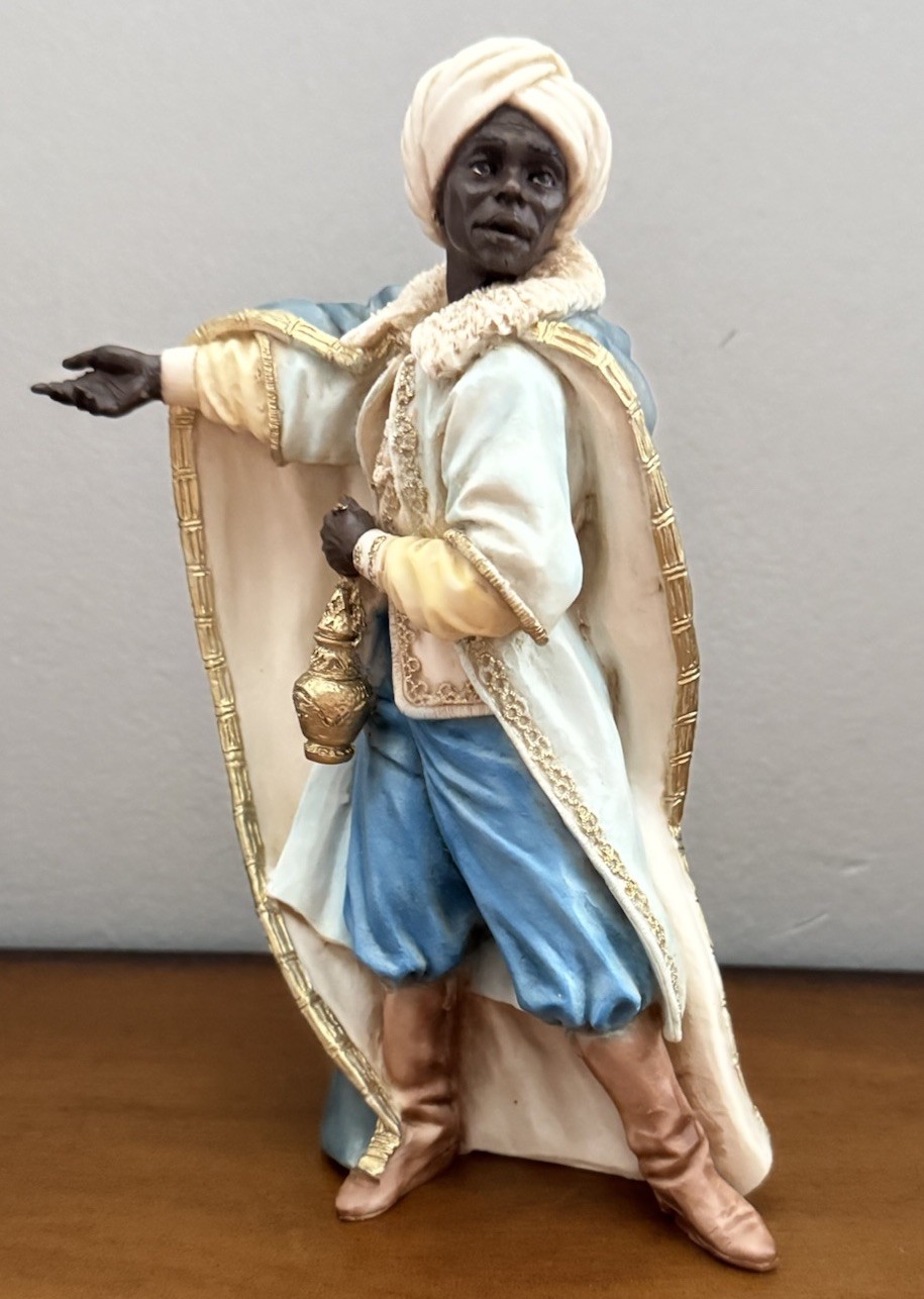 EUC Vintage 1988 Castagna Alabaster Resin Wiseman Nativity Figure Made in Italy
