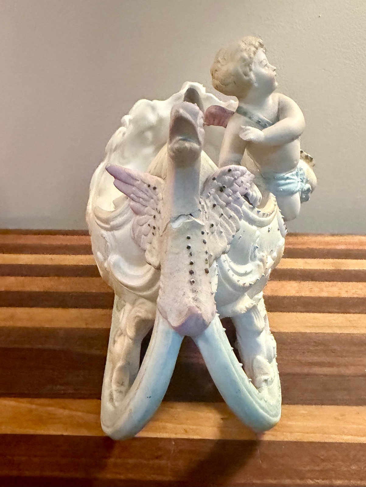 Late-19th/early-20th-c. bisque porcelain figural centerpiece in Dresden Style