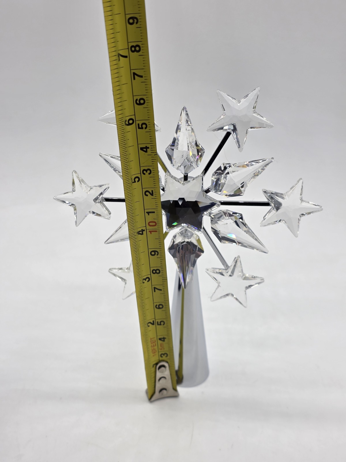 Swarovski Crystal Silver Chrome Plated Christmas Tree Topper 632784 Rare New
