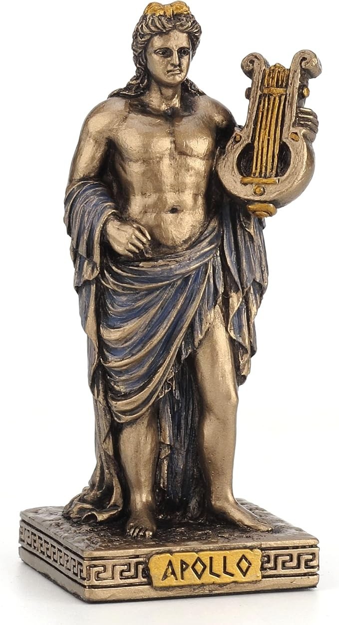 Apollo Greek God Hand Painted Polystone Finish Miniature Spirituality Figurine