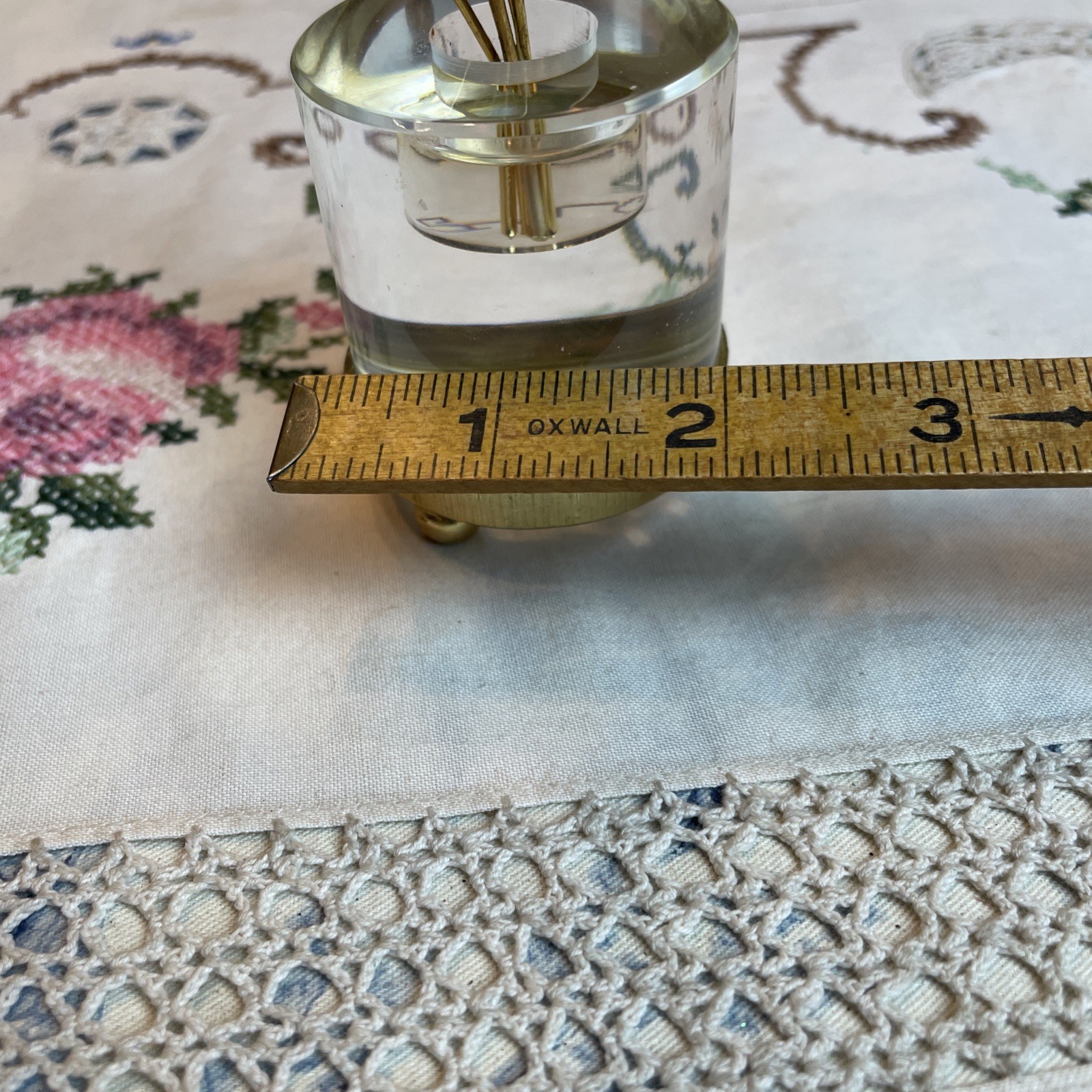 VTG Enameled Flowers w/Lucite Base Gorham Jane Hutcheson Fleurs Des Siecles