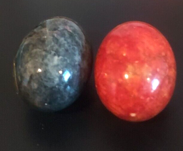 Lot of 2 Action Italy Genuine Alabaster Egg 2.25″ Stone