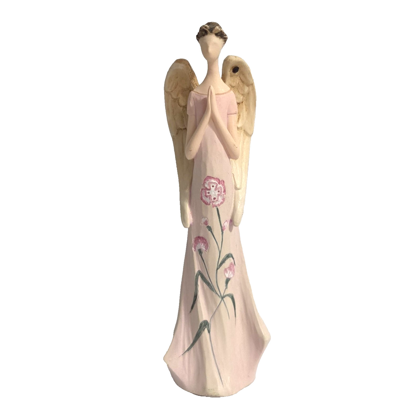 Eden’s Angels January 2008 Praying Angel Figurine Pink Floral 5″ Giftcraft