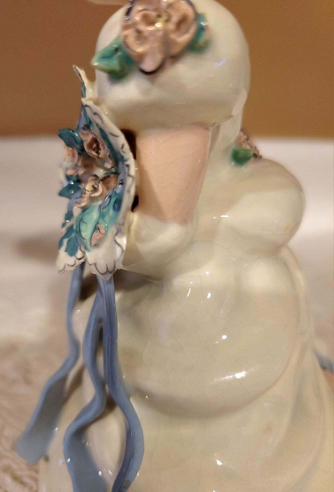 Bride Figurine Kay Finch California Pottery 6″ Blond Pastels 1940s READ