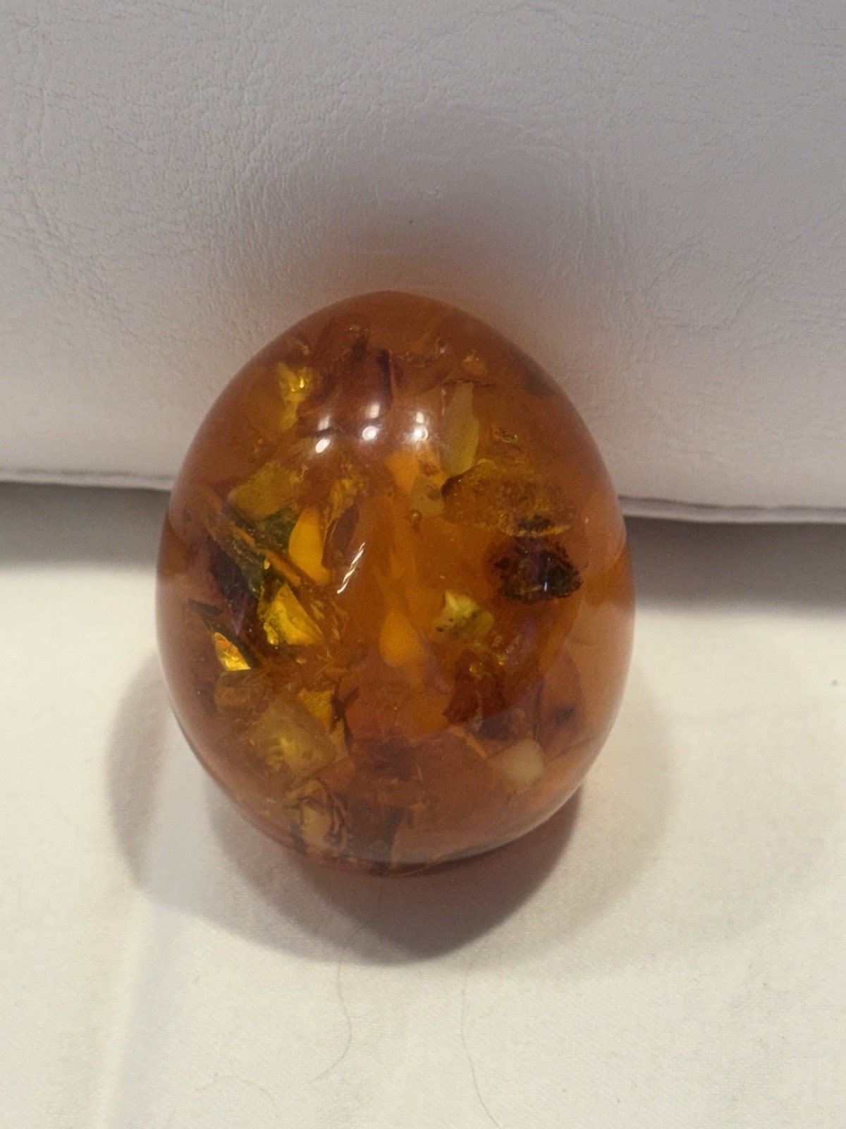 Amber Stone Egg 2″ Vintage Decorative Stone