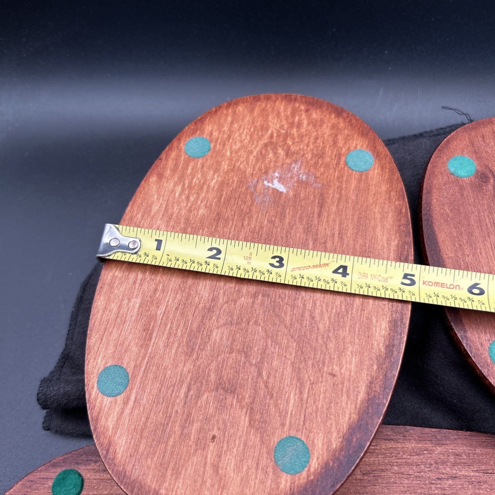 Vtg Set of 3 Mahogany Finish Wood Bases Figurine Stands Made in Japan 6638 Lot