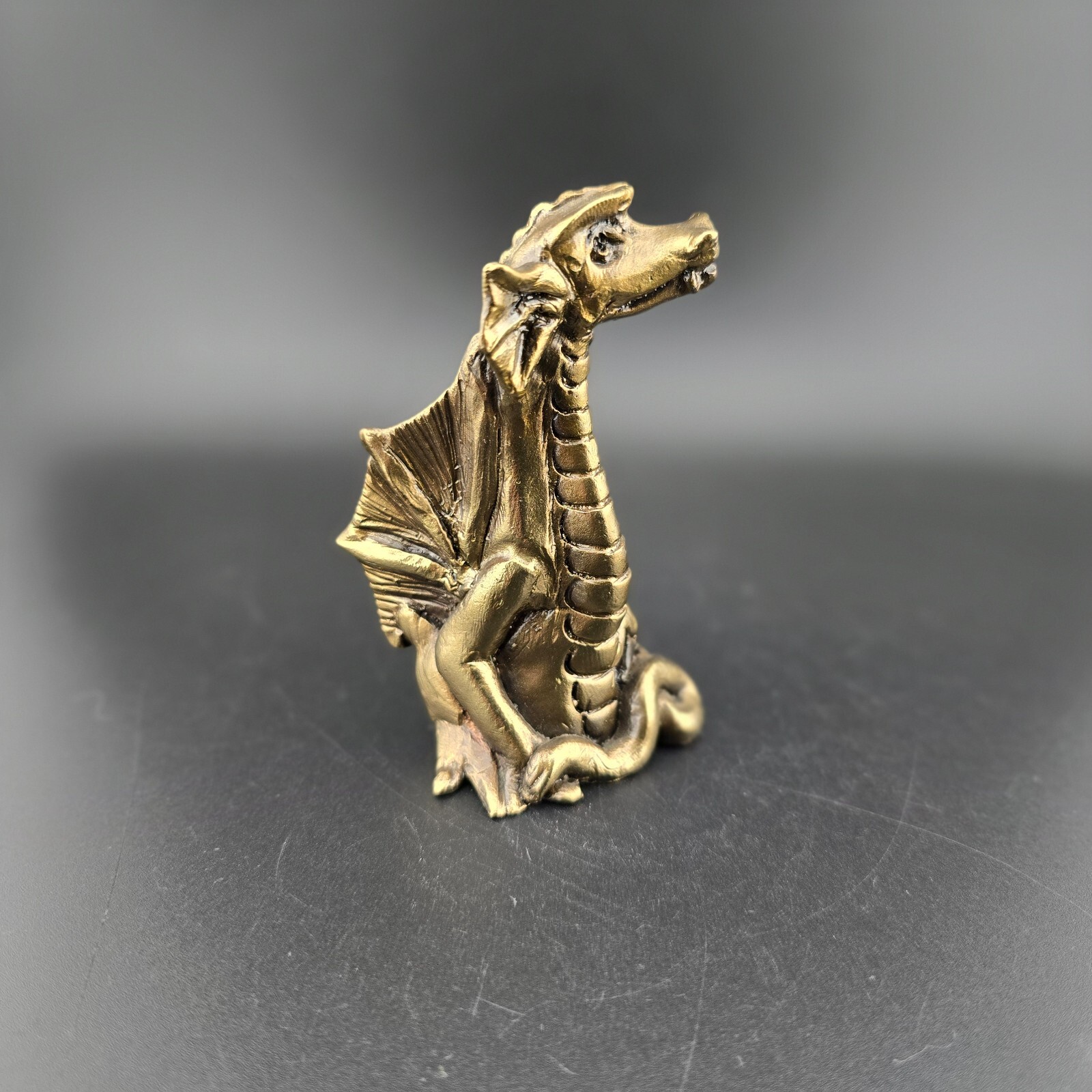 Vintage Brass Metal Dragon Chinese Mythological Figure Handmade