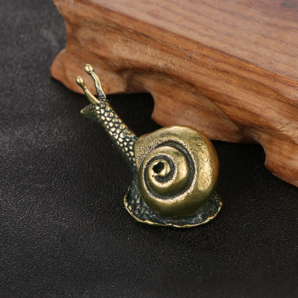 MIni Solid Brass Snail Figurines Statue Home Office Decor Animal Figurines USA