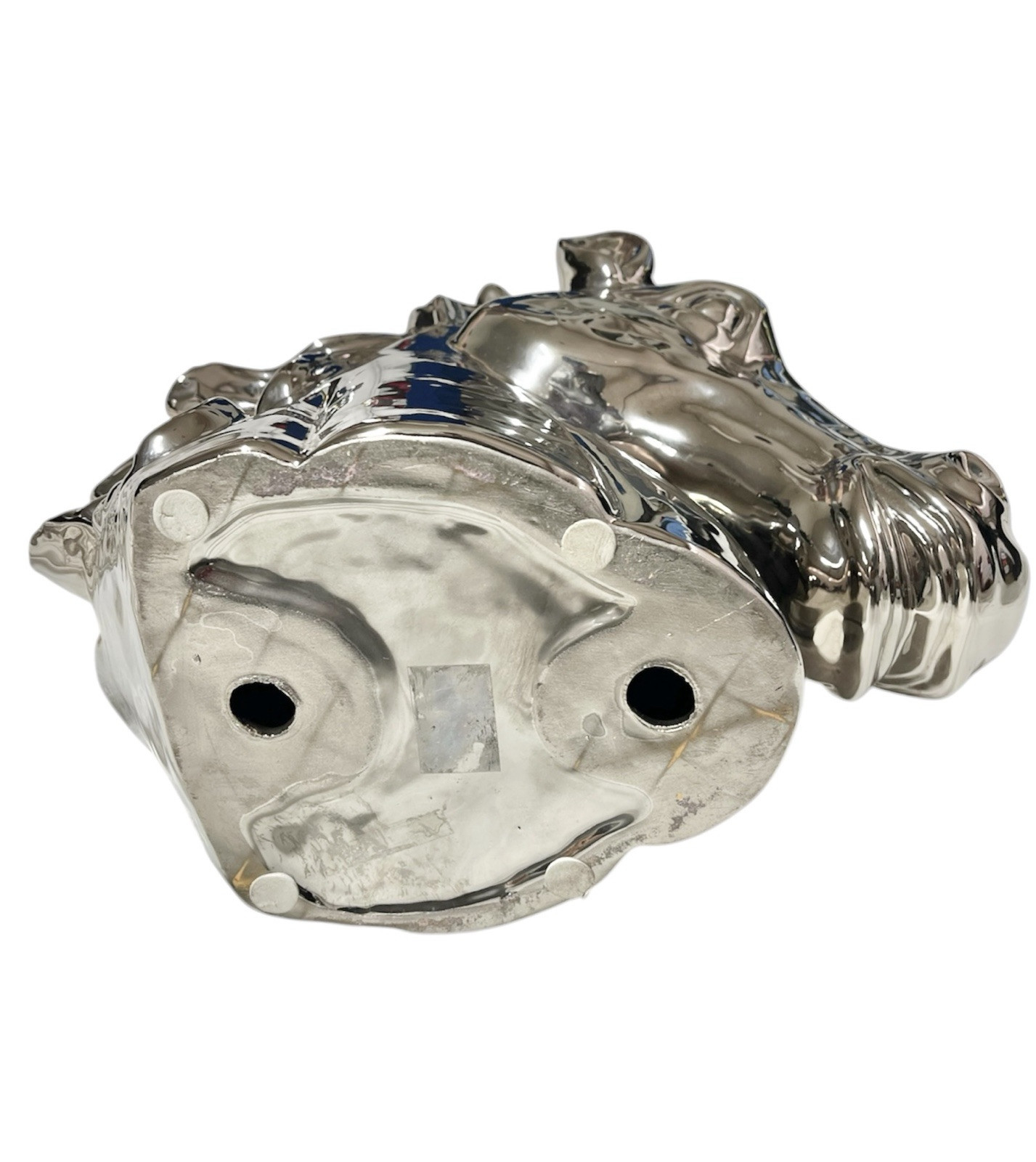 Decorative Horchow Ceramic Horse Head Silver Chrome Sculpture