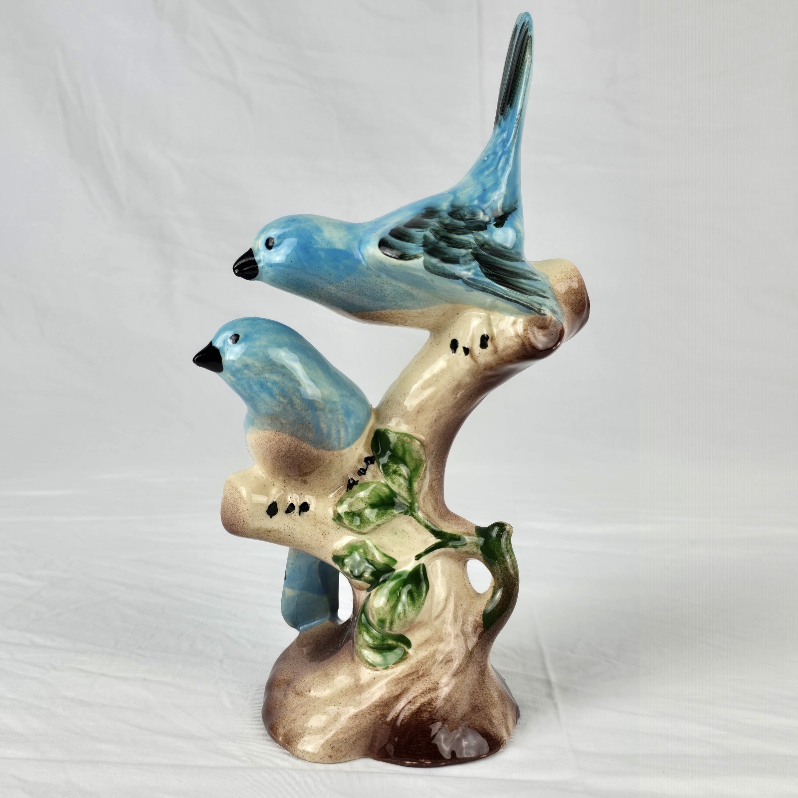 Vintage Maddux Of California Blue Birds On a Branch 9″ Ceramic Figurine