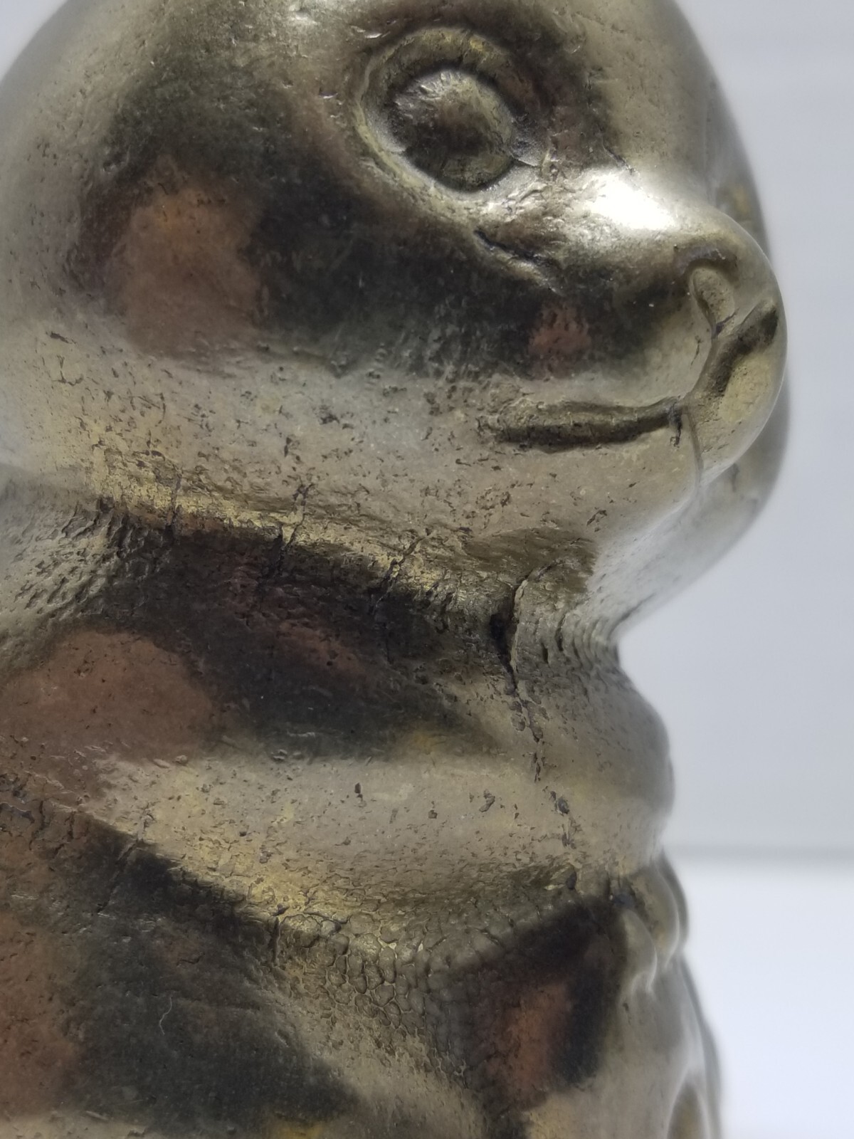 Vintage Brass Panda Bear Garanted Massiv Messing Lacared Figurine Paperweight 3″