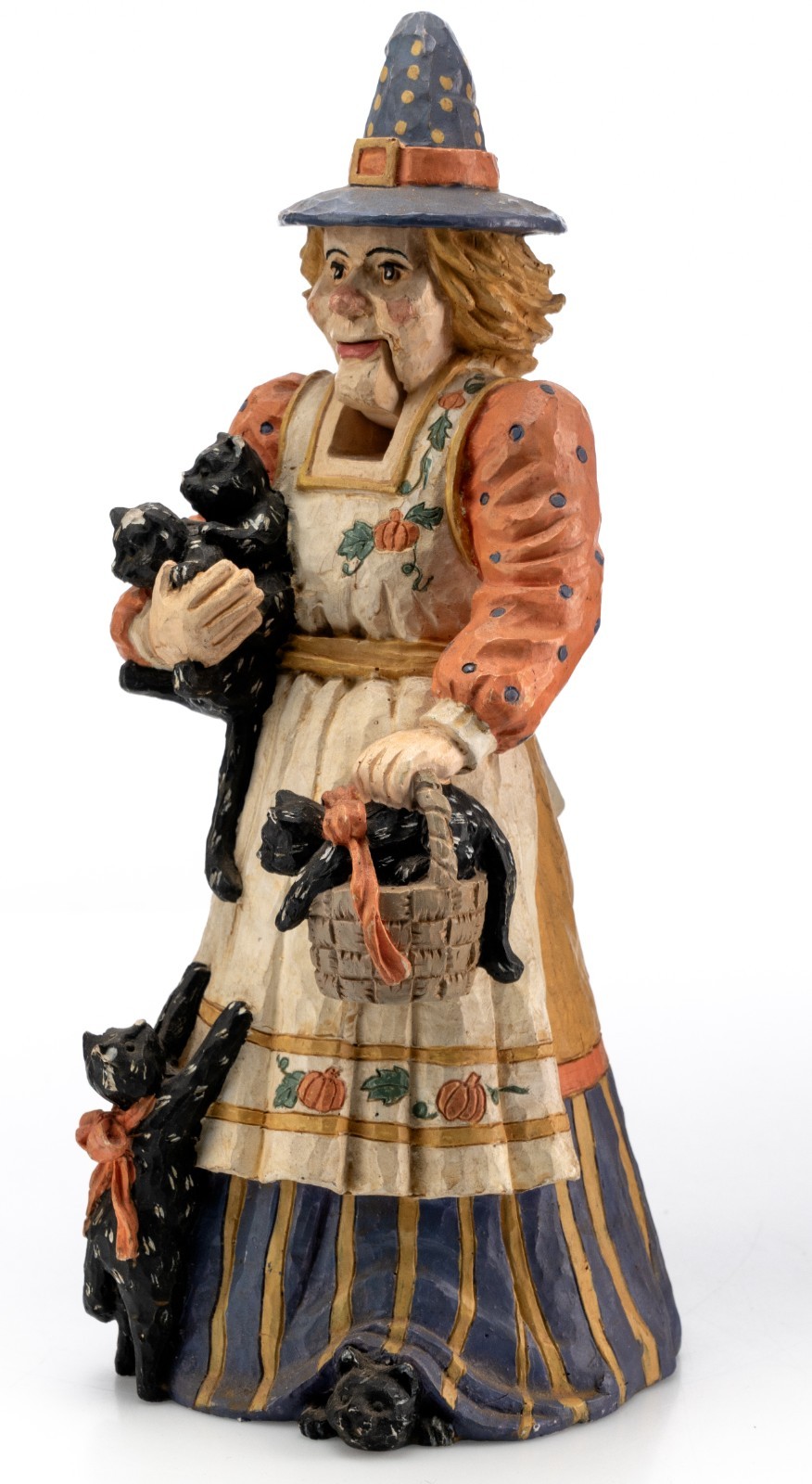 Halloween Witch Cats Nutcracker 9.5″ 1lb Resin Carved Jim Shore Style UNBRANDED