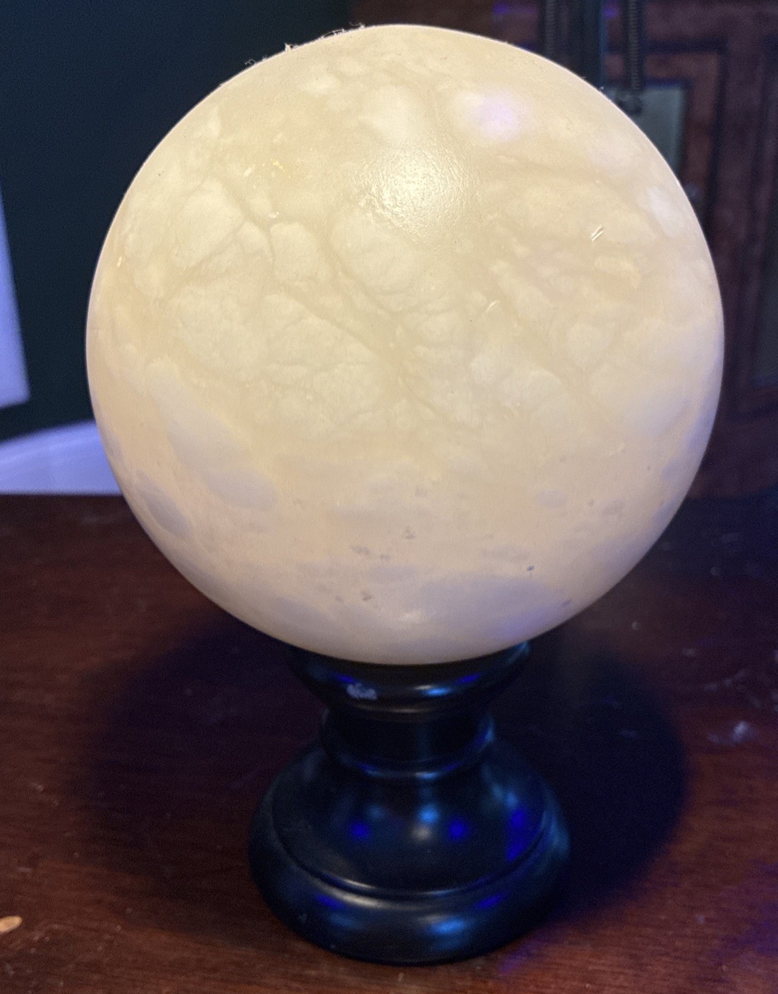 Rare Alabaster Modern Art on Black Pedestal
