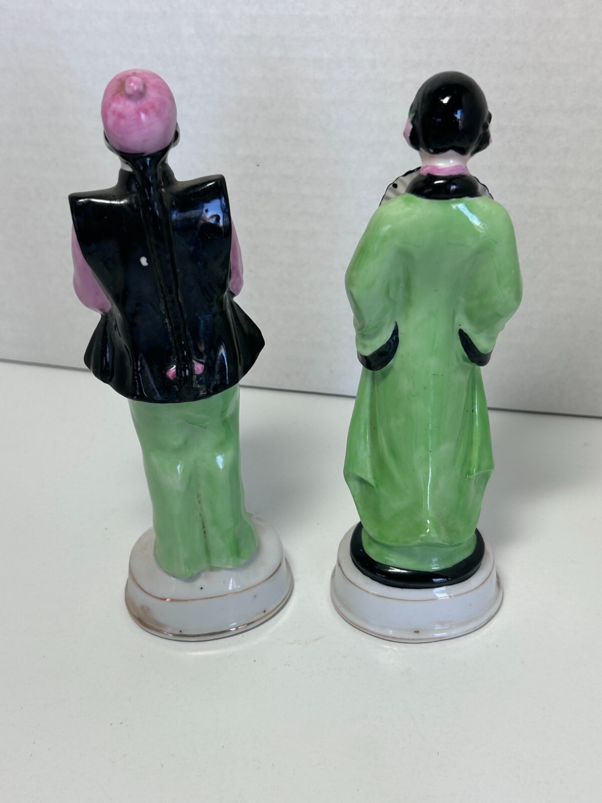 Vtg Porcelain Occupied Japan Pair Couple Man Woman Asian Chinese Figures #13