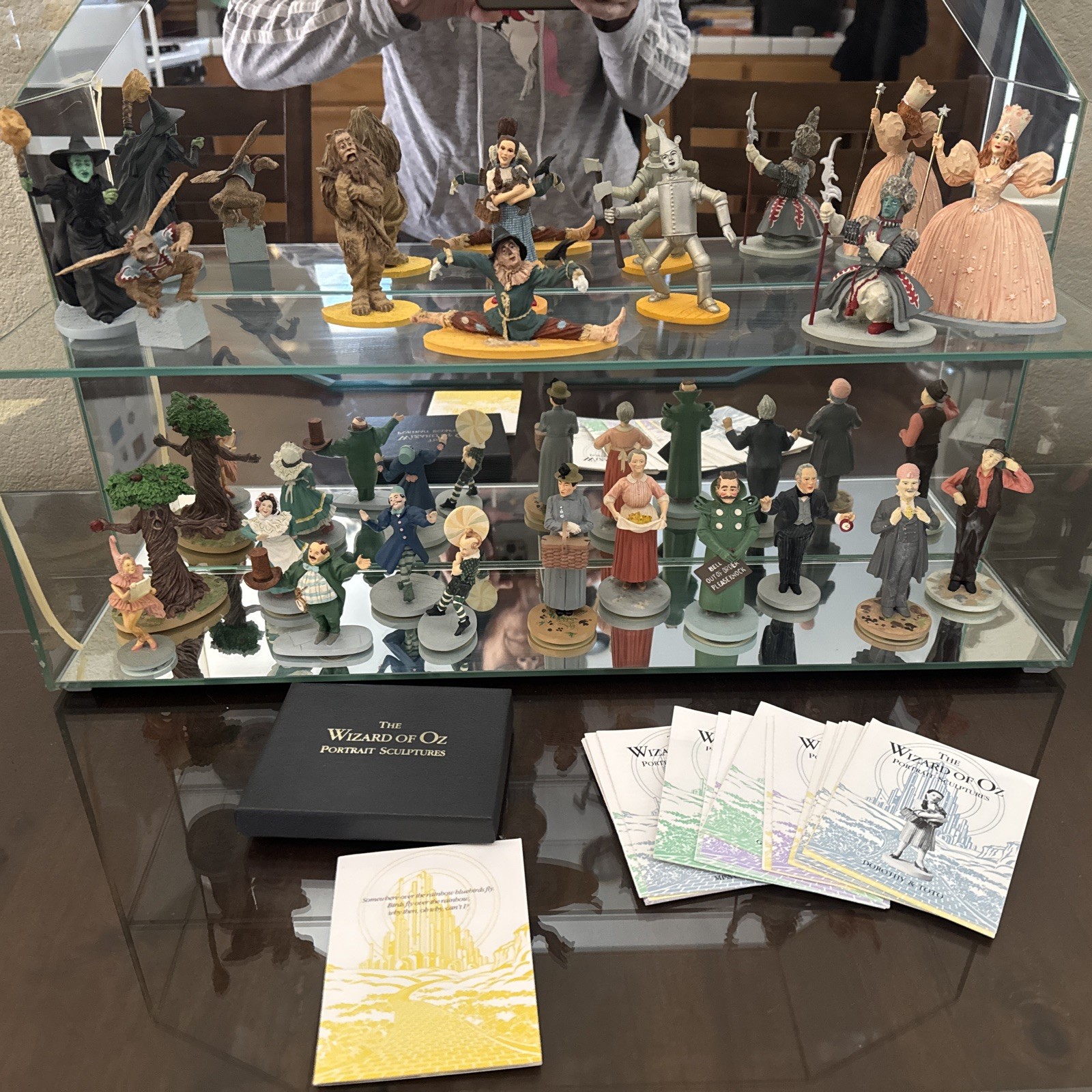 Franklin Mint Wizard of OZ Set of 20 Figurines Handmade glass case, 20 Booklets