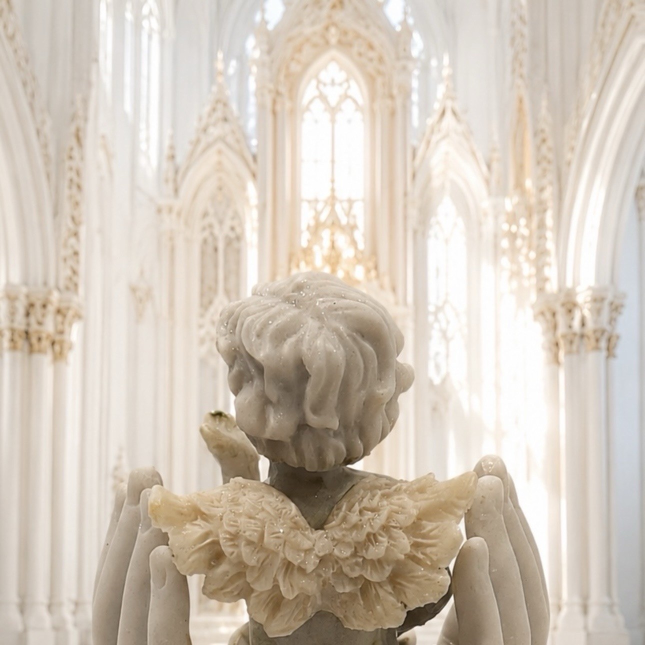 Original Vintage Bisque Porcelain Angel Cupid Cherub Figure Fine Art Antique 5”