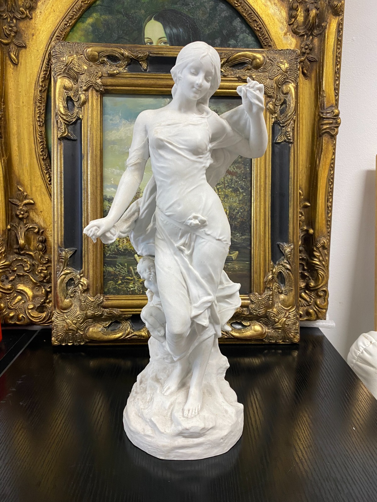 1800/Fine Large Antique French Sevres Style Bisque Porcelain Statue E.Drouot