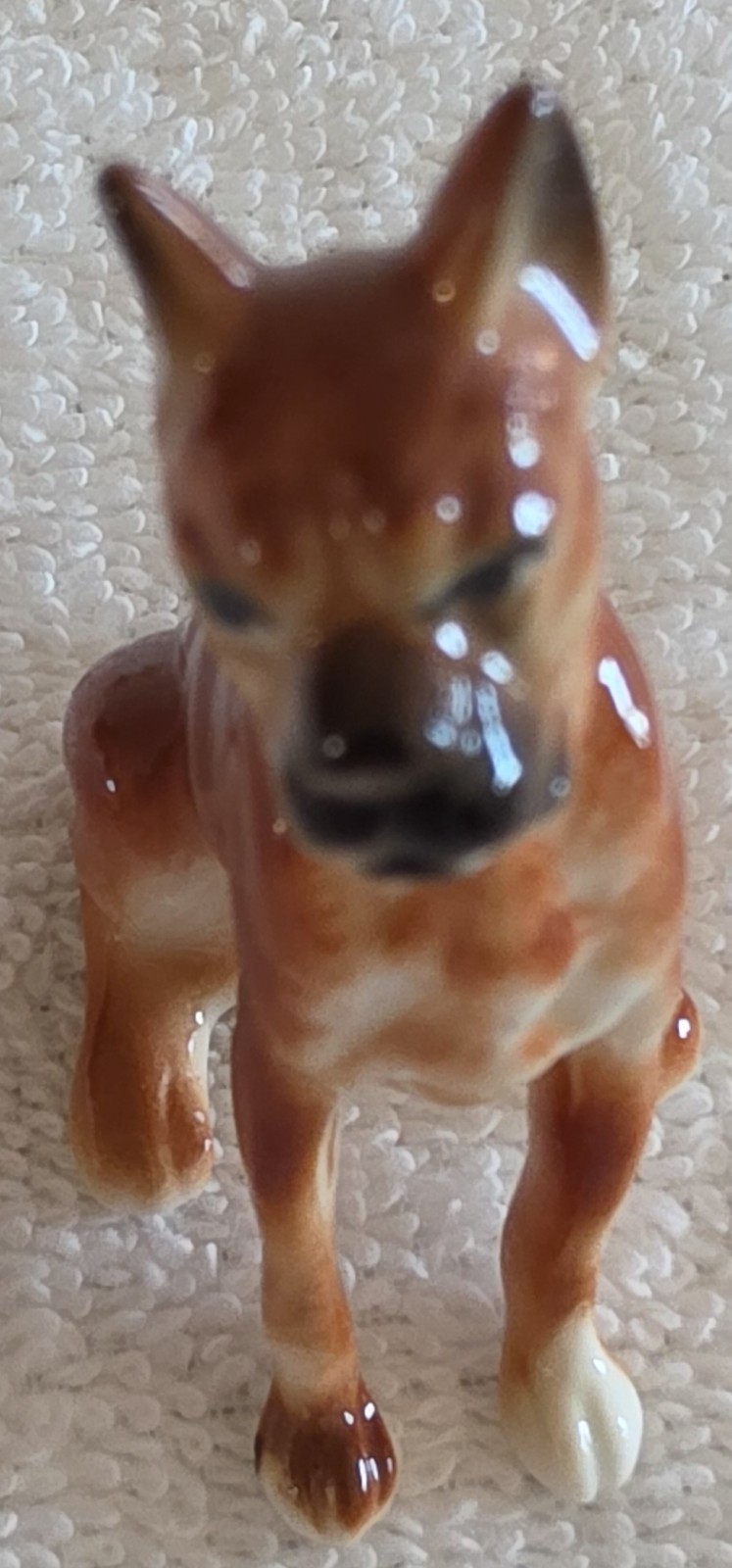 Bone China Miniature Animal Family of Boxer Dogs Set of 6 Japan