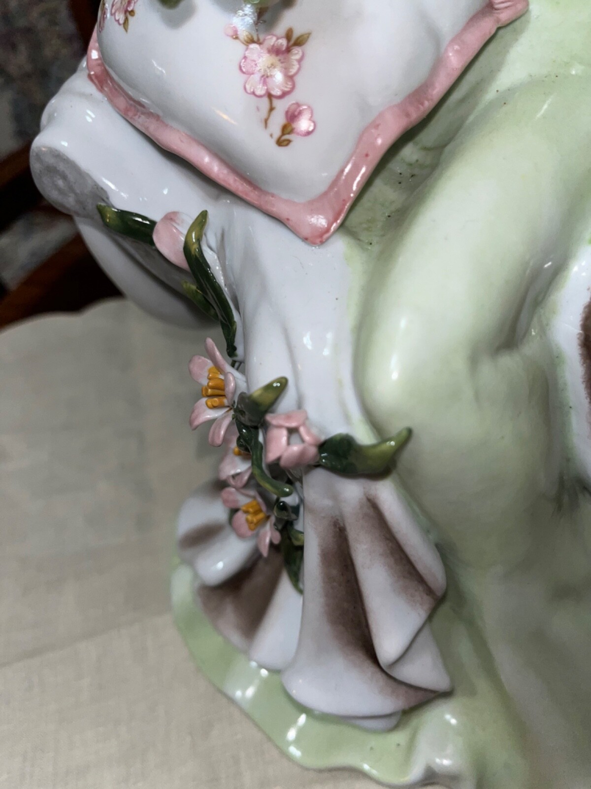 ROCERAM 15” Hand Made Painted Porcelain Statue Young Woman Romania Rich Detail