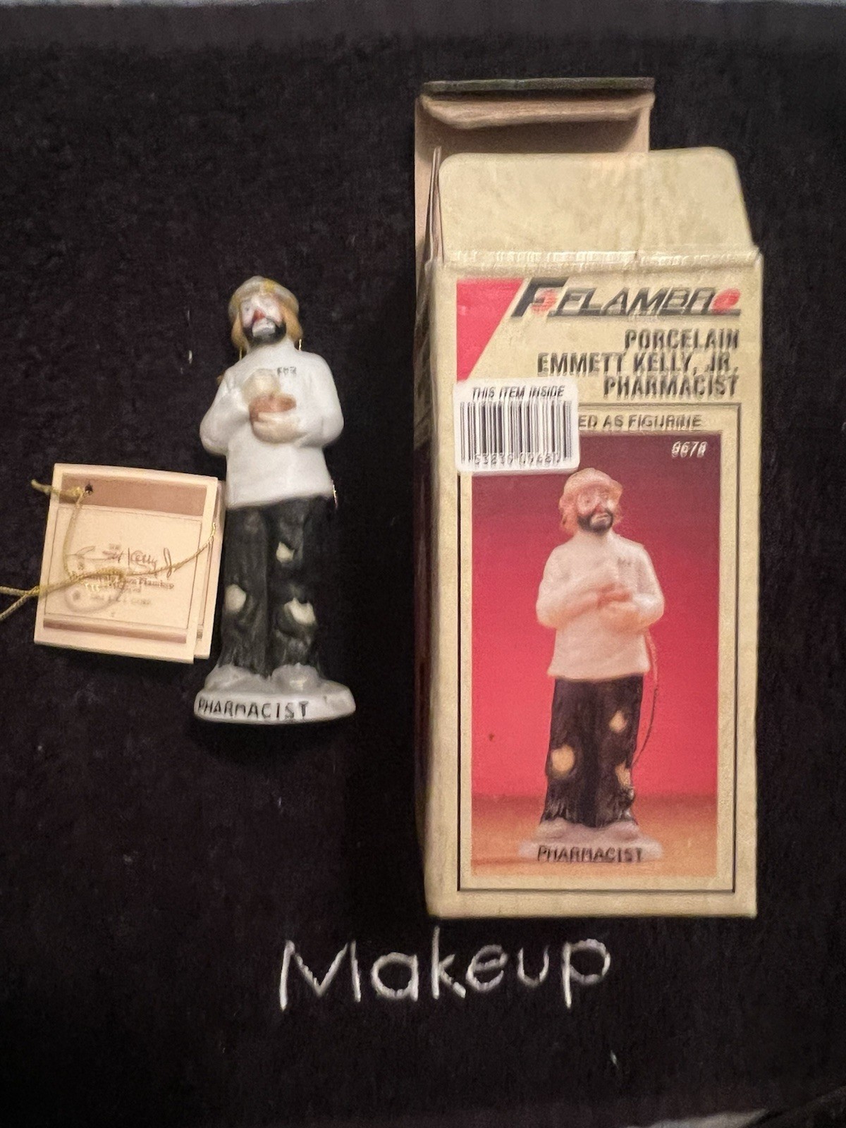 Emmett Kelly Jr Pharmacist Ornament Figurine Flambro 1990 Porcelain w/ Box