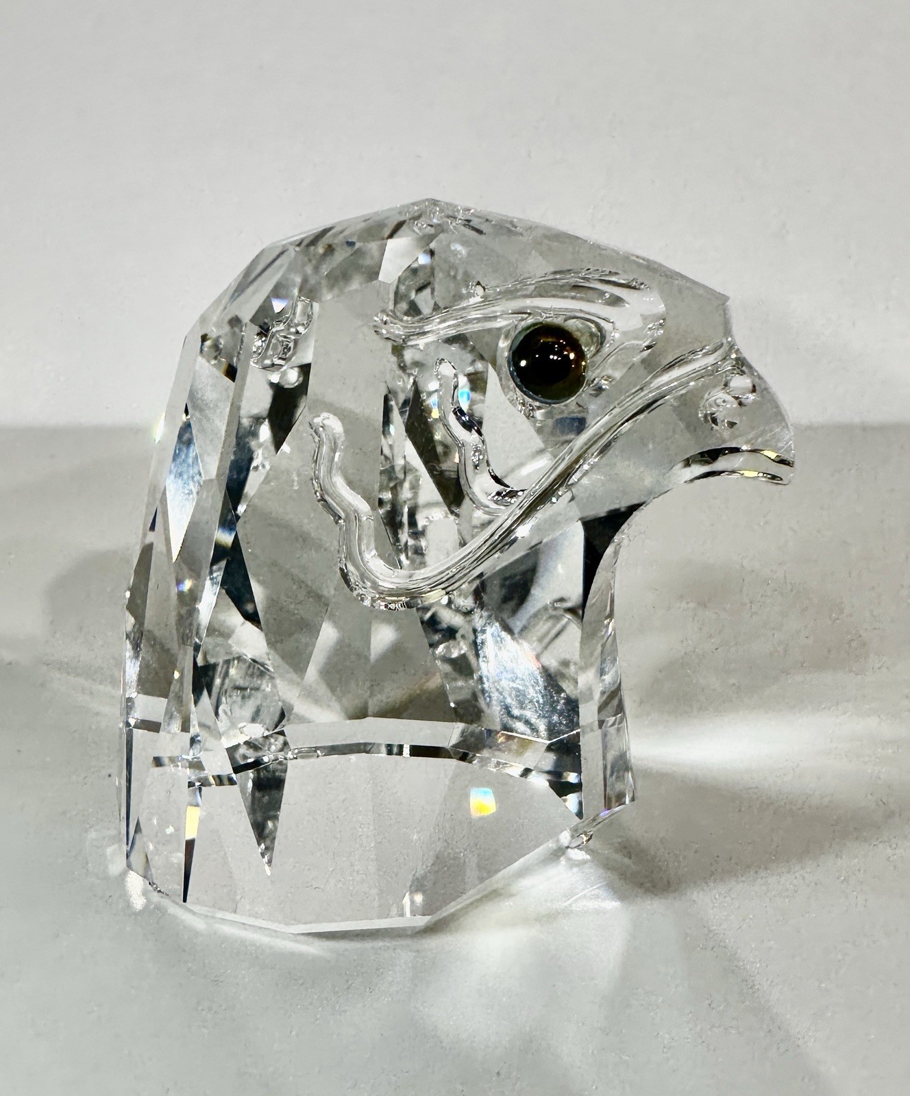 Swarovski Crystal Falcon Head Retired Mint Cond. Original Box. See Description.