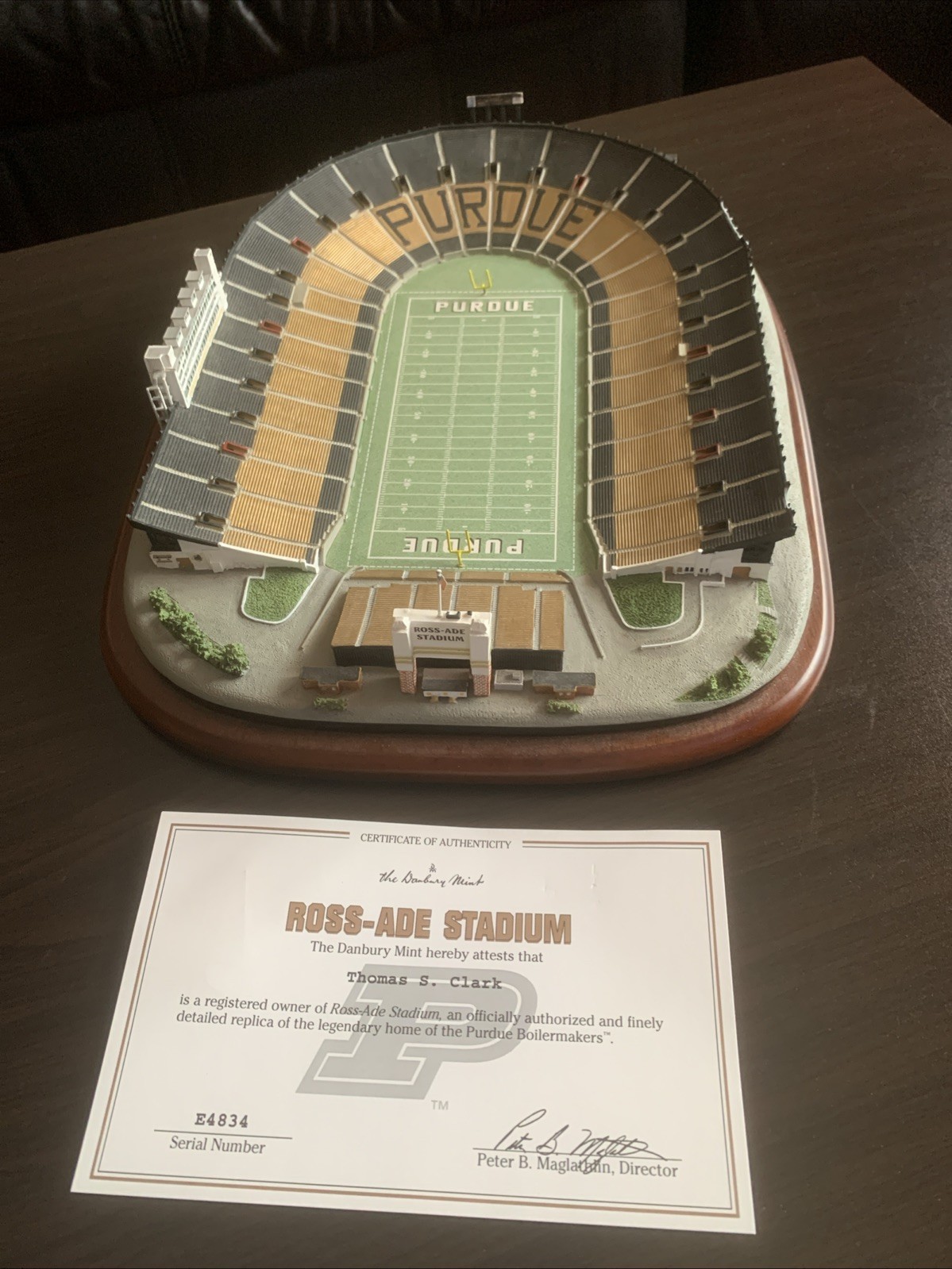 DAMAGED ROSS-ADE Stadium Home of the Purdue Boilermakers Danbury Mint. No Box