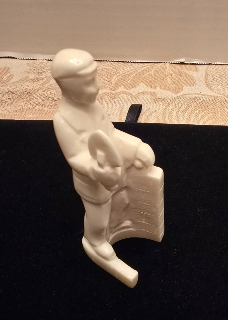 Vintage Hand Carved Figurine Mason at Work with Trowel & Ice Block Sculptor