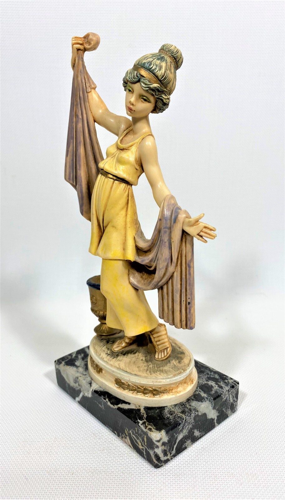 FONTANINI DEPOSE Polymer on Marble FLOWER GIRL / WATERBOY / NEOCLASSICAL GIRL
